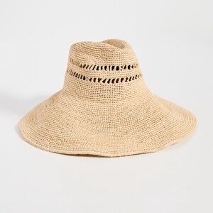 NWT Janessa Leone HARLOW HAT Wide Brim Raffia Straw Hat Small